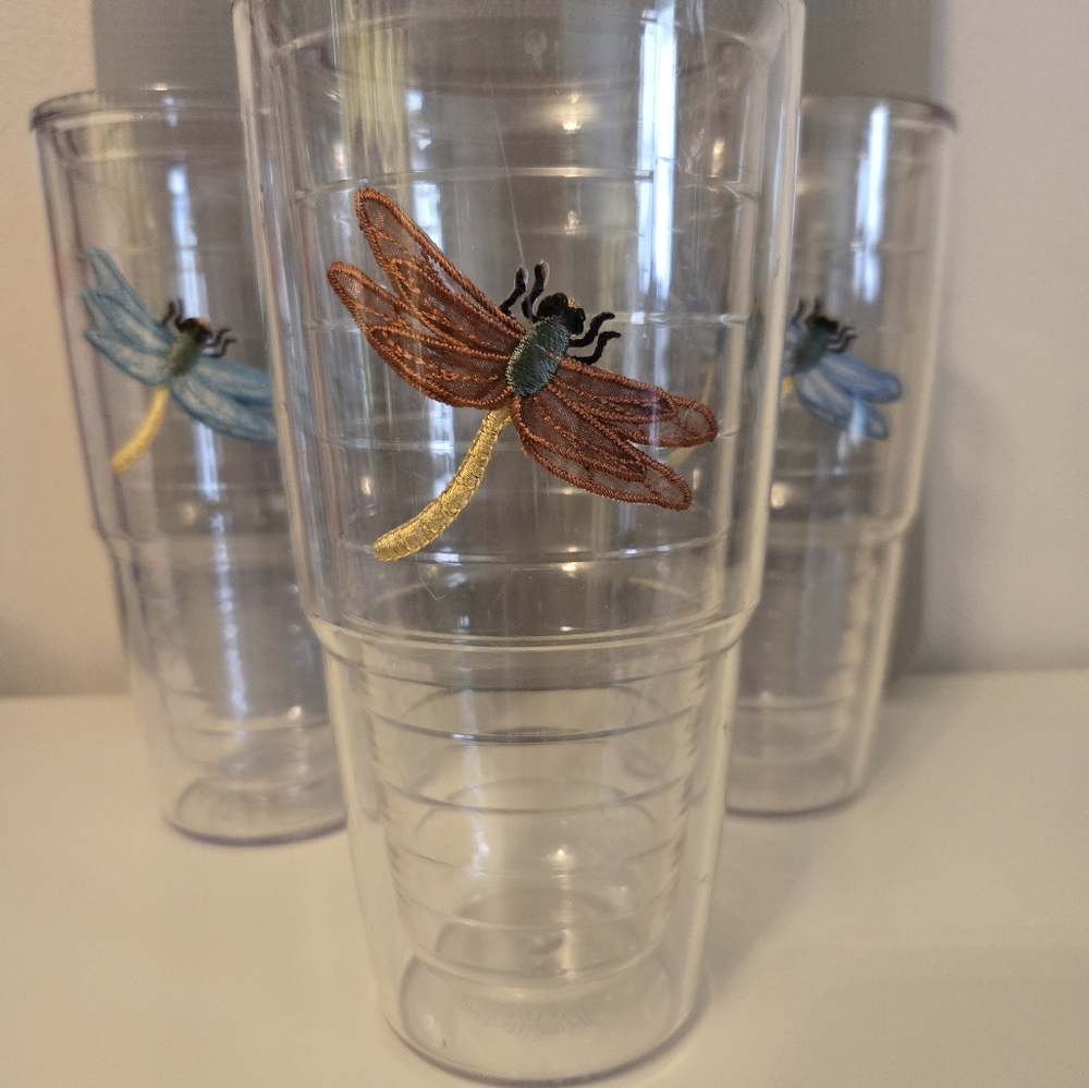 Tervis Tumblers 24 oz Dragonfly Theme x3